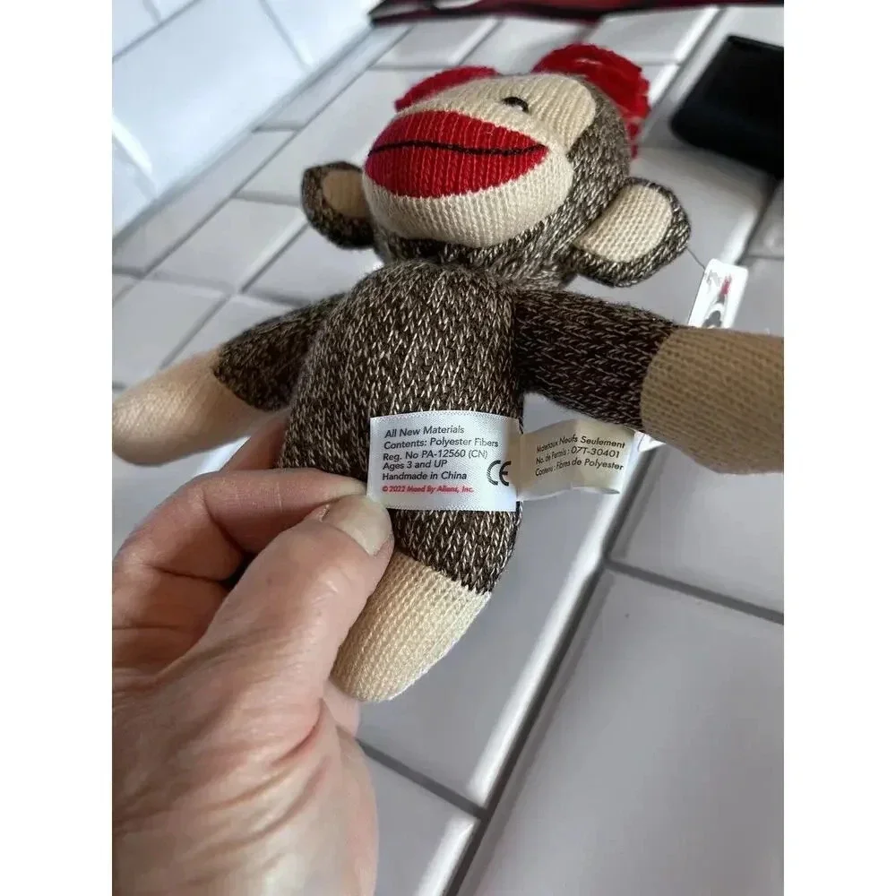 Plushland Sock Monkey Sockiez Plush Animal Toy New With Tag